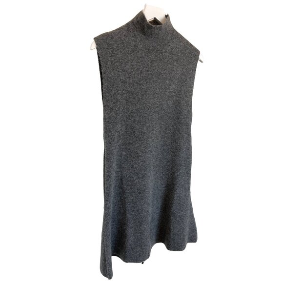 Zara Grey Sleeveless Mock Neck Skater Dress - Picture 4 of 5